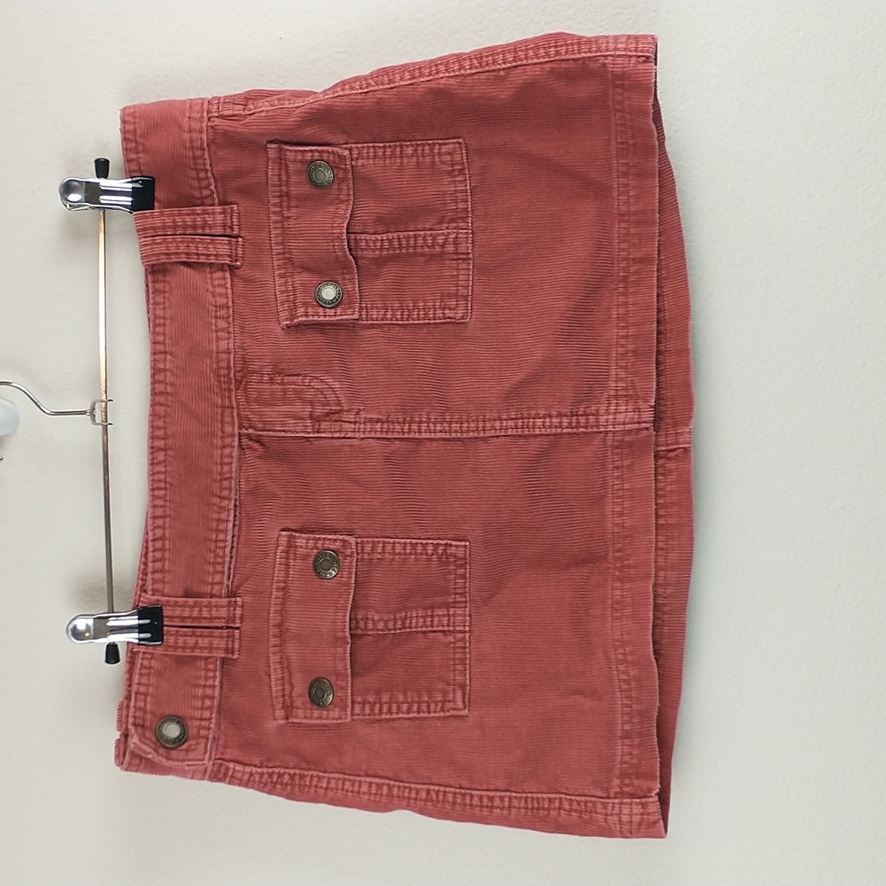 Y2k Vintage Abercrombie & Fitch Womens Rust Corduroy Cargo Cotton Mini Skirt 4
